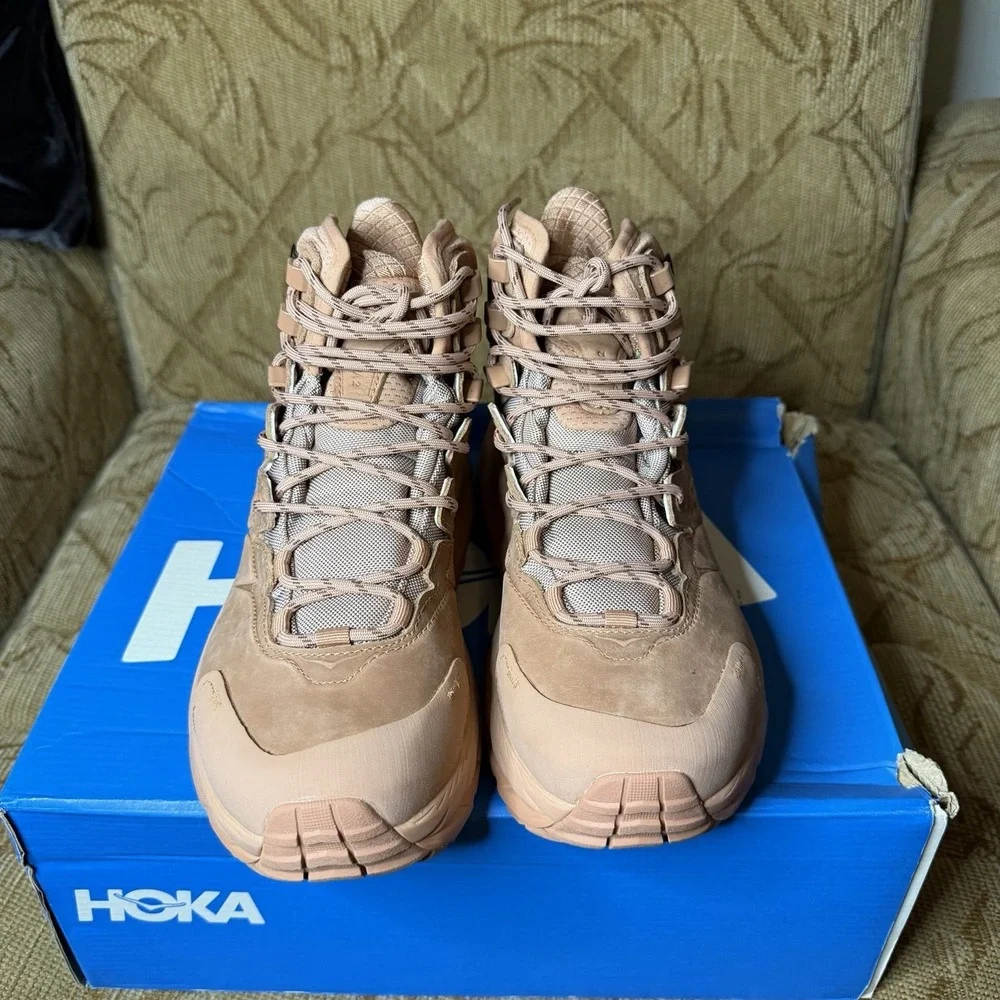Hoka One‎ One Kaha 2 GTX Mid Women's Size 6.5 Trail Hiking Boots Cork Cappuccino